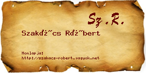 Szakács Róbert névjegykártya