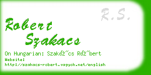robert szakacs business card